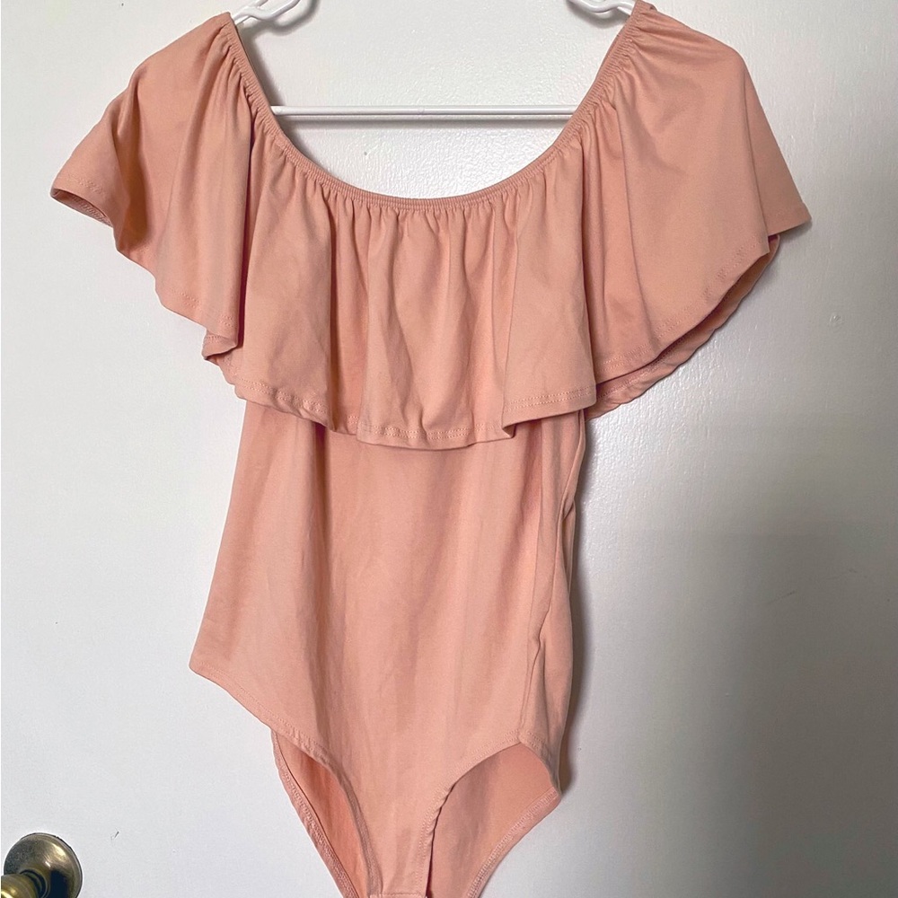 Off Shoulder Ruffle Bodysuit
